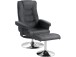 Relaxsessel >Kjersti< (2-teilig) mit Hocker, drehbar, Schwarz - 79x109x79cm (BxHxT)
