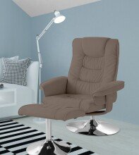 Relaxsessel >Kjersti< (2-teilig) drehbar, mit Hocker, Cappuccino - 79x109x79cm (BxHxT)