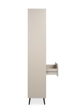 Vitrine >Arona< in sand / schwarz, Holzwerkstoff / Glas - 60x200x38cm (BxHxT)