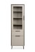 Vitrine >Arona< in sand / schwarz, Holzwerkstoff / Glas - 60x200x38cm (BxHxT)