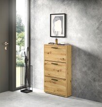 Schuhkipper >See< 3 Klappen, in Eiche Artisan Dekor - 59x103x17cm (BxHxT)