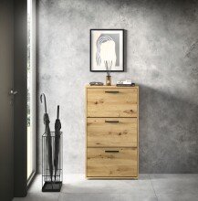 Schuhkipper >See< 3 Klappen, in Eiche Artisan Dekor - 59x103x17cm (BxHxT)