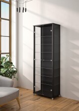 Glasvitrine >Optima< in Schwarz - 57,6x171,8x32cm (BxHxT)