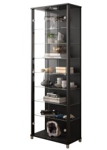 Glasvitrine >Optima< in Schwarz - 57,6x171,8x32cm...