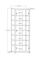 Glasvitrine >Optima< in Schwarz - 57,6x171,8x32cm (BxHxT)