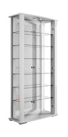 Glasvitrine >Stella< in Weiß - 86x178x38cm (BxHxT)
