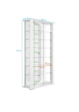 Glasvitrine >Stella< in Weiß - 86x178x38cm (BxHxT)