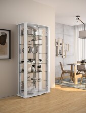 Glasvitrine >Stella< in Weiß - 86x178x38cm (BxHxT)