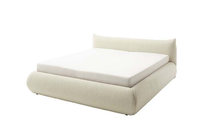 Stauraumbett >Fortello< Liegefläche 160x200 cm, in Creme - 184x88x232cm (BxHxT)