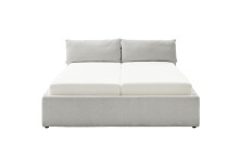 Stauraumbett >Malindi< Liegefläche 140x200 cm, in Hellgrau - 156x120x233 (BxHxT)