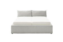 Stauraumbett >Malindi< Liegefläche 180x200 cm, in hellgrau - 196x120x233 (BxHxT)