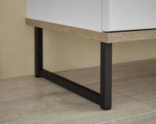 Hochschrank >Denver< 2 Türen, 1 Schublade, weiß / evoke eiche dekor - 38x195x32cm (BxHxT)