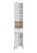 Hochschrank >Denver< 2 Türen, 1 Schublade, weiß / evoke eiche dekor - 38x195x32cm (BxHxT)