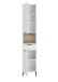 Hochschrank >Denver< 2 Türen, 1 Schublade, weiß / evoke eiche dekor - 38x195x32cm (BxHxT)