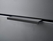 Hochschrank >Denver< 2 Türen, 1 Schublade, schwarz / eiche dekor - 38x195x32cm (BxHxT)