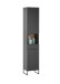 Hochschrank >Denver< 2 Türen, 1 Schublade, schwarz / eiche dekor - 38x195x32cm (BxHxT)