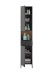Hochschrank >Denver< 2 Türen, 1 Schublade, schwarz / eiche dekor - 38x195x32cm (BxHxT)