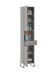 Hochschrank >Denver< 2 Türen, 1 Schublade, grau / evoke eiche Dekor - 38x195x32cm (BxHxT)