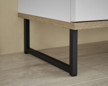 Waschbeckenunterschrank >Denver< 1 Tür, 2 Schübe,  weiß matt / evoke eiche dekor - 80x60x35cm (BxHxT)