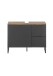 Waschbeckenunterschrank >Denver< 1 Tür, 2 Schübe, schwarz matt / evoke eiche Dekor - 80x60x35 (BxHxT)