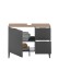 Waschbeckenunterschrank >Denver< 1 Tür, 2 Schübe, schwarz matt / evoke eiche Dekor - 80x60x35 (BxHxT)