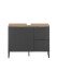 Waschbeckenunterschrank >Denver< 1 Tür, 2 Schübe, schwarz matt / evoke eiche Dekor - 80x60x35 (BxHxT)
