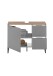 Waschbeckenunterschrank >Denver< 1 Tür, 2 Schübe, grau matt / evoke eiche - 80x60x35cm (BxHxT)
