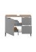 Waschbeckenunterschrank >Denver< 1 Tür, 2 Schübe, grau matt / evoke eiche - 80x60x35cm (BxHxT)