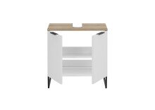 Waschbeckenunterschrank >Denver< 2 Türen, weiß matt / Evoke Eiche dekor - 60x60x35cm (BxHxT)