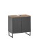 Waschbeckenunterschrank >Denver< 2 Türen, schwarz matt / Evoke Eiche dekor - 60x60x35cm (BxHxT)