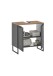 Waschbeckenunterschrank >Denver< 2 Türen, schwarz matt / Evoke Eiche dekor - 60x60x35cm (BxHxT)