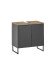 Waschbeckenunterschrank >Denver< 2 Türen, schwarz matt / Evoke Eiche dekor - 60x60x35cm (BxHxT)