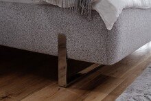 Polsterbett >Sabetta< Liegefläche 140x200 cm in Hellgrau, 158x107x212cm (BxHxT)