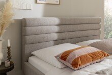 Polsterbett >Agadir< Liegefläche 180x200cm, in Beige - 192x114x218cm (BxHxT)