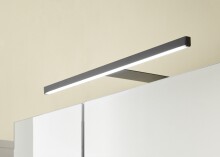 Badezimmerspiegelschrank >Denver< LED, Steckdose, weiß matt / eiche Dekor - 60x75x22 (BxHxT)
