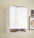 Badezimmerspiegelschrank >Denver< LED, Steckdose, weiß matt / eiche Dekor - 60x75x22 (BxHxT)