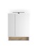 Badezimmerspiegelschrank >Denver< LED, Steckdose, weiß matt / eiche Dekor - 60x75x22 (BxHxT)