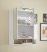 Badezimmerspiegelschrank >Denver< LED, Steckdose, weiß matt / eiche Dekor - 60x75x22 (BxHxT)