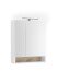 Badezimmerspiegelschrank >Denver< LED, Steckdose, weiß matt / eiche Dekor - 60x75x22 (BxHxT)