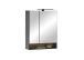 Badezimmerspiegelschrank >Denver< LED, Steckdose, schwarz matt / evoke Eiche Dekor - 60x75x22cm (BxHxT)