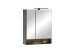 Badezimmerspiegelschrank >Denver< LED, Steckdose, schwarz matt / evoke Eiche Dekor - 60x75x22cm (BxHxT)