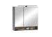 Badezimmerspiegelschrank >Denver<  LED, Steckdose, schwarz matt / evoke eiche Dekor - 80x75x22cm (BxHxT)