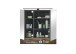 Badezimmerspiegelschrank >Denver<  LED, Steckdose, schwarz matt / evoke eiche Dekor - 80x75x22cm (BxHxT)