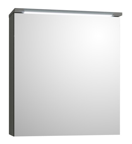 Badezimmerspiegelschrank >Two< LED, Steckdose, titan-grau / weiß - 60x68x23cm (BxHxT)