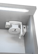 Badezimmerspiegelschrank >Two< LED, Steckdose, titan-grau / weiß - 60x68x23cm (BxHxT)