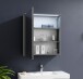 Badezimmerspiegelschrank >Two< LED, Steckdose, titan-grau / weiß - 60x68x23cm (BxHxT)