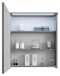 Badezimmerspiegelschrank >Two< LED, Steckdose, titan-grau / weiß - 60x68x23cm (BxHxT)