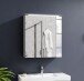 Badezimmerspiegelschrank >Two< LED, Steckdose, titan-grau / weiß - 60x68x23cm (BxHxT)
