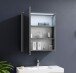 Badezimmerspiegelschrank >Two< LED, Steckdose, titan-grau / weiß - 60x68x23cm (BxHxT)
