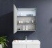 Badezimmerspiegelschrank >Two< LED, Steckdose, titan-grau / weiß - 60x68x23cm (BxHxT)